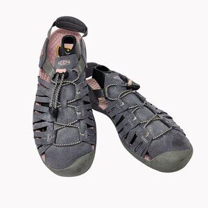 Keen Cypress Womens 11 Gray Suede Pink Fisherman Strappy Sport Sandals